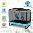 thumbnail image 3 of Aimee Lii 6 Feet Kids Entertaining Trampoline with Swing Safety Fence, Outdoor Kids Trampoline, Blue, 3 of 10