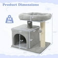 thumbnail image 3 of Gymax 19.5'' Small Cat Tree w/Large Padded Plush Perch Condo Sisal Scratching Posts Light Grye, 3 of 10