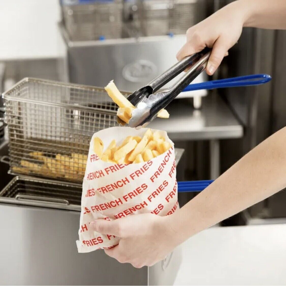Large Printed French Fry Bag 6 x 3/4 x 6 1/2 for Restaurant Party