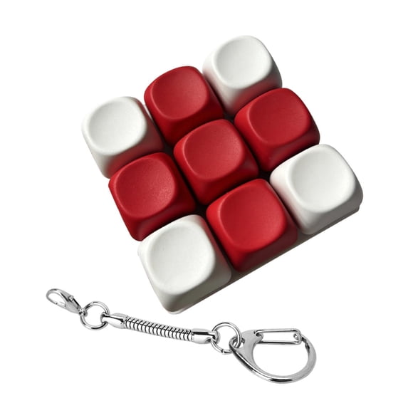 Xuanheng Keyboard Sensory Toy Keyboard Button Keycap Keyboard Fidget Keychain White Red