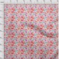 thumbnail image 4 of oneOone Cotton Cambric Red Fabric Watercolor Floral Craft Projects Decor Fabric Printed By The Yard 42 Inch Wide-aB, 4 of 5