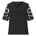 thumbnail image 6 of Karight Tops for Women Trendy Floral Lace Sleeve Round Neck Dressy Blouse Casual Summer Work Business Outfits, 6 of 8