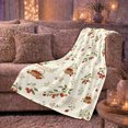thumbnail image 6 of Cherry Blossom Basket Harvest Farmhouse bedroom Room, Rustic Botanical Portrait, Warm Flannel Blanket for Ranch House and Living Room, Animal Lovers Thanksgiving Gift, Rustic Home Decor, 6 of 9
