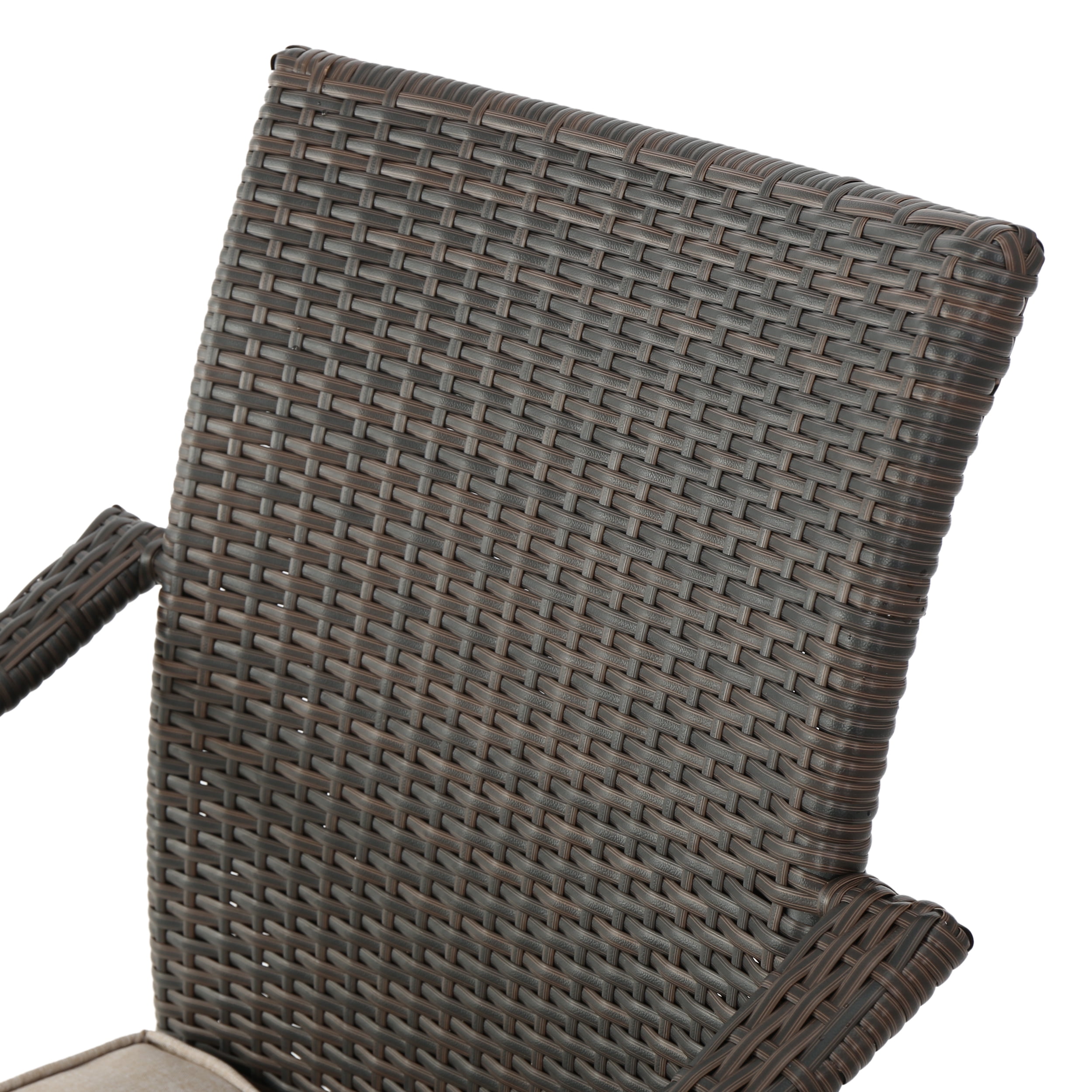 Heath Outdoor 8 Seater Wicker Dining Set, Dark Brown, Multibrown