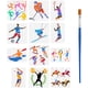 thumbnail image 1 of 12 plantillas reutilizables para pintar atletas con pincel de bambú, ideales para competiciones deportivas, tenis, fútbol, ​​baloncesto, béisbol, hockey sobre hielo, esquí y patinaje sobre hielo., 1 of 7