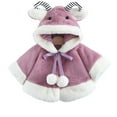 thumbnail image 2 of LFEOOST Toddler Baby Girls Warm Coat Winter Warm Fuzzy Hooded Thicken Coat Princess Cloak Infant Girls Winter Coat Purple 0-6Months, 2 of 3
