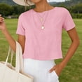 thumbnail image 4 of Ruimatai Women's Crew Neck Short Sleeve Cropped Top Casual Loose Fit Crop Tee for Daily Wear & Summer Outings, 4 of 8