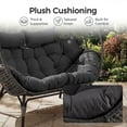 thumbnail image 5 of RADIATA Water Resistant Steel Double Egg Chair with Ottomans and Footrests, Gray, 5 of 9