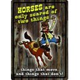 thumbnail image 1 of Green Supply 1519 Horses Are Scared Tin Sign 11'x16", 1 of 3