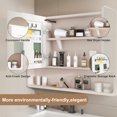 thumbnail image 5 of Bathroom Medicine Cabinet with Mirror and LED Light, Wall Mount Medicine Cabinet with Defogging, Memory Switch, Cosmetic Storage Rack and Hair Dryer Holder, 35 x 28 Inches, Khaki, 5 of 7