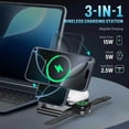 thumbnail image 4 of ARIAGLINT 3-in-1 Wireless Charger, 20W Fast Charging Stand Compatible with iPhone, Apple Watch & AirPods, Portable Charging Station for Home, Office and Travel, 4 of 7