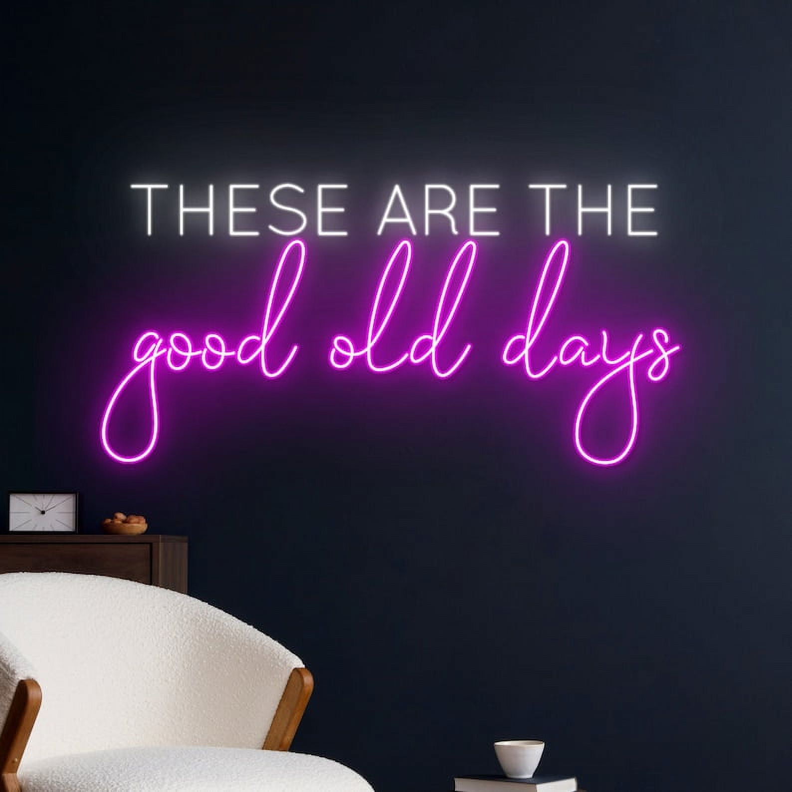 Handmadetneonsign These Are The Good Old Days Neon Sign, Phrase Saying LED Light, Text Led Sign