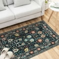 thumbnail image 2 of Toyoso 3x5 Area Rug Living Room Rugs - Machine Washable Traditional Floral Rug Non-Slip Classic Farmhouse Entryway Mat for Indoor Front Door, Kitchen, and Home Décor – Black, 2 of 9