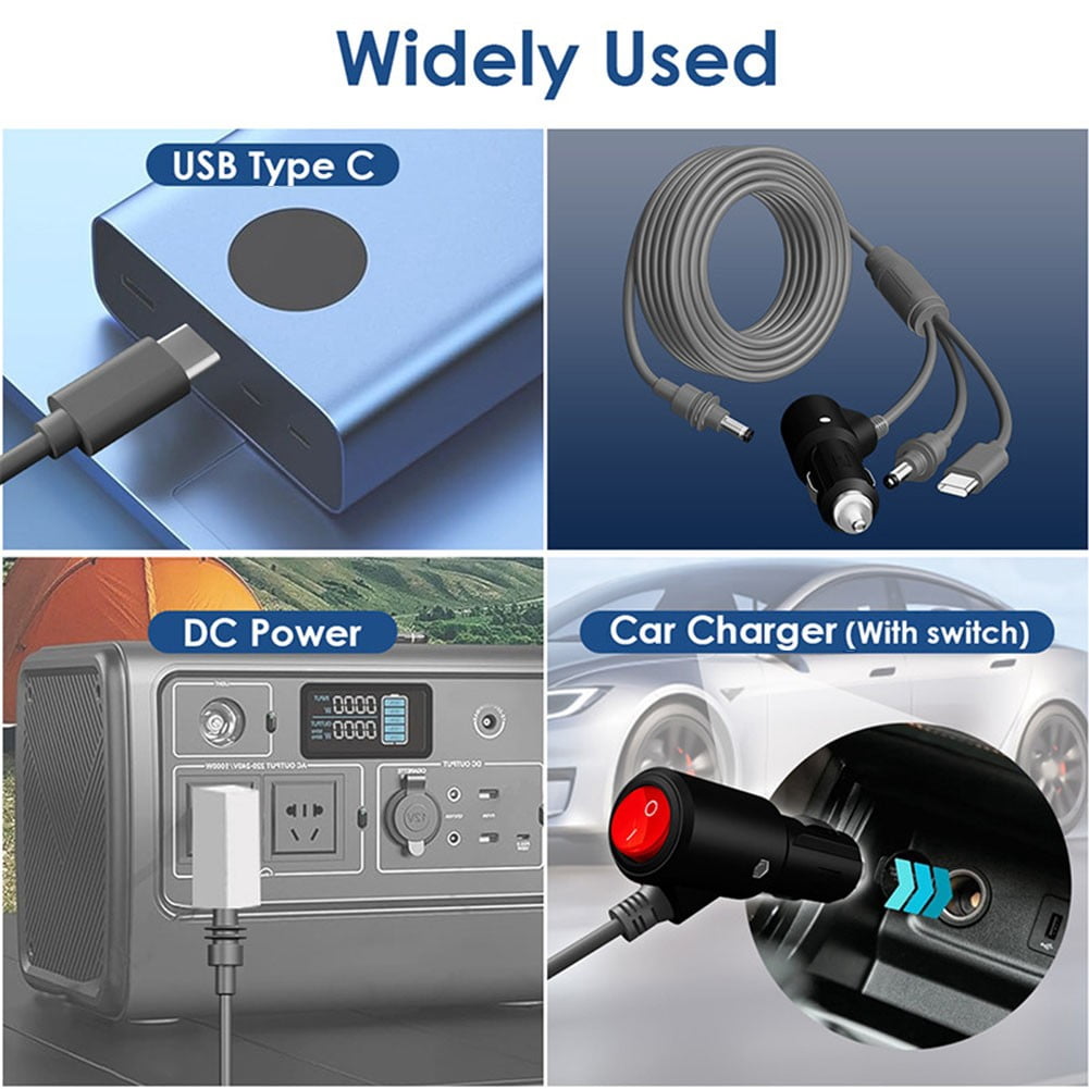 For Starlink Mini 3 in 1 DC Power Cable Extension Cord Waterproof