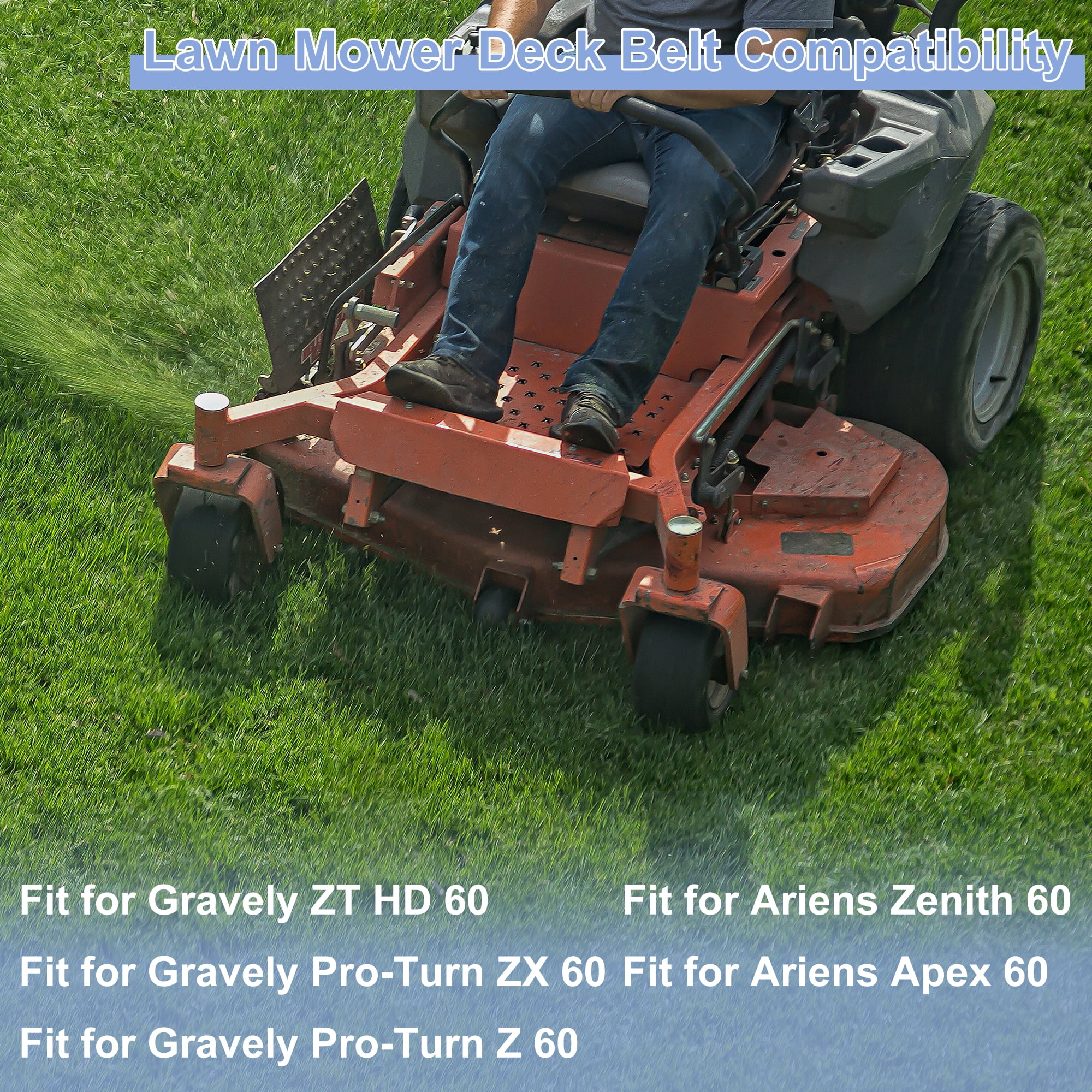 No.07200817 Lawn Mower Deck Belt Lawn Mower Drive Belt for Gravely ZT HD 60 1 Pc