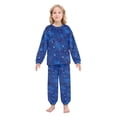 thumbnail image 2 of Fluffy Pajamas Set Fuzzy Winter Warm Pj Sets Pullover Tops and Long Pants Starry Night Sky Pattern Large, 2 of 8