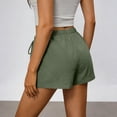 thumbnail image 4 of Women's High-Waisted Wide-Leg Linen Shorts Solid Color Flowy Bermudas with Tummy-Control Waist for Flattering Summer Silhouette, 4 of 6