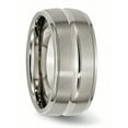 thumbnail image 5 of Titanium Grooved Ridged Edge 10mm Brushed and Polished Band, 5 of 11
