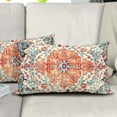 thumbnail image 5 of Orange Blue Ethnic Boho Lumbar Pillow Covers 12X20 Inch Bohemian Carpet Vintage Rust Coral Floral Rectangular Couch Pillow Cases with Zipper Set of 2 Home Decor for Room Bedroom Bed Cushion Outdoor, 5 of 6