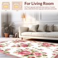 thumbnail image 2 of Flatwoven High Traffic Area Rug, Timeless Botanical Round Statement, Non Slip, Stain Resistant, Washable Area Rugs for Living Room, Bedroom(White, 4X6), 2 of 8