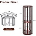 thumbnail image 2 of Lighted Corner Curio Cabinet,Corner Display Cabinet Corner Storage Cabinet with Tempered Glass Doors Mirrored Back Panel Adjustable Shelves,15.31" L X 15.31" W X 69.84" H(Dark Cherry), 2 of 7