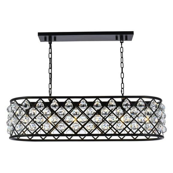 1216 Madison Collection Pendant Lamp L:40in W:13in H:15in Lt:6 Mocha Brown Finish Royal Cut Crystal (Clear)