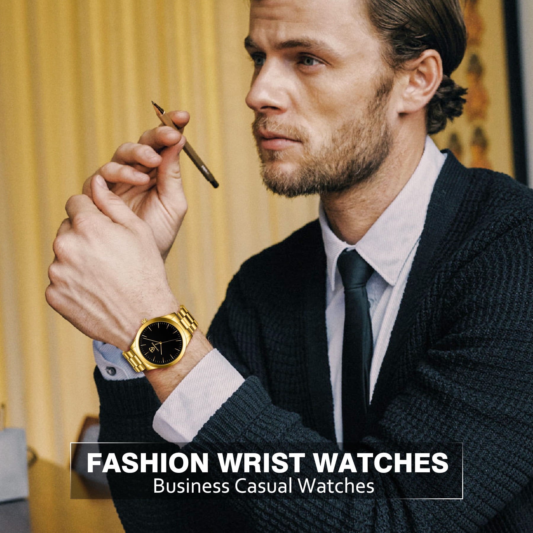 Bomieux Mens Watch, Classic Minimalist Men's Quartz Watch Waterproof Watch with Stainless Steel Band Business Dress Men's Watch-Best Gift for Men
