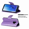 thumbnail image 5 of Allytech Galaxy S9 Case, Slim Fit PU Leather Folio Butterfly Embossed Shockproof Wrist Hand Strap Flip Cards Holder Wallet Case TPU Back Cover for Samsung Galaxy S9,Violet, 5 of 8