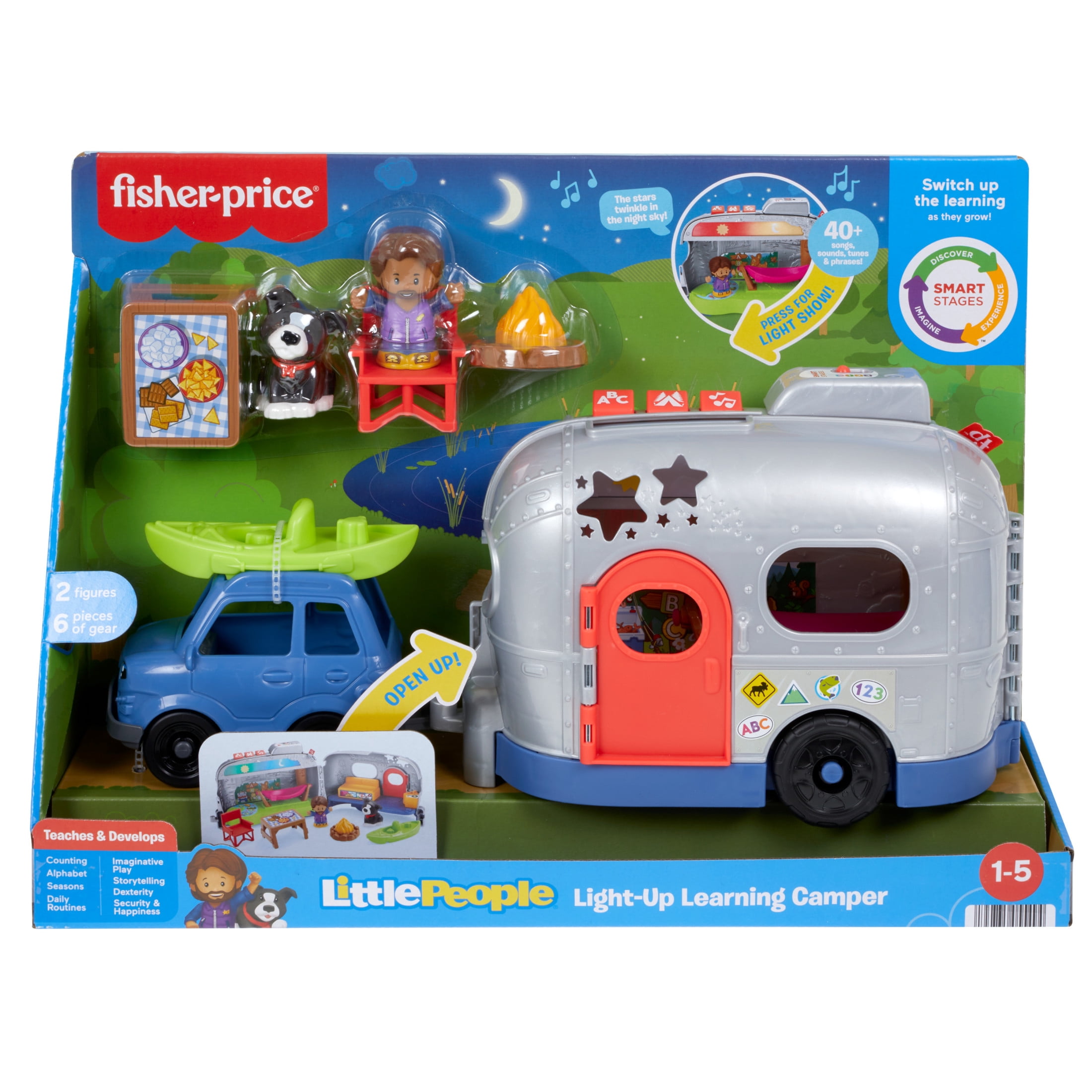 Fisher-Price Little People Light-up Learning Camper Electronic Toy RV Vehicle Playset for Toddlers