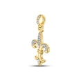 thumbnail image 2 of Diamond Princess 10kt Yellow Gold Mens Round Diamond Fleur-de-Lis Charm Pendant 1/10 Cttw, 2 of 2