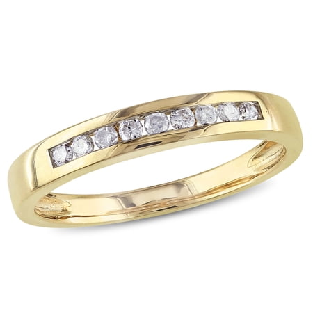 Miabella Women's 1/5 Carat T.W. Diamond Semi-Eternity Band in 10kt Yellow Gold