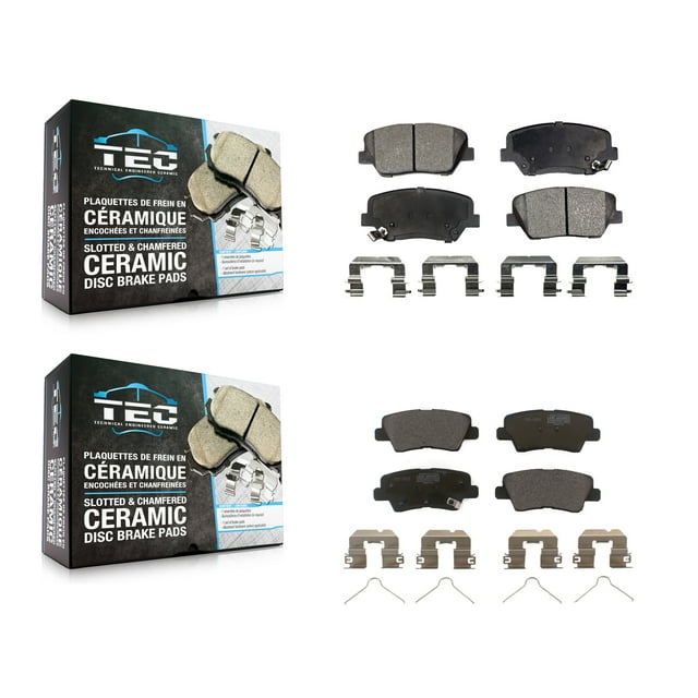 TEC Front Rear Ceramic Brake Pads Kit for Car 2014-2017 Kia Rondo with Manual Parking KTC-100206