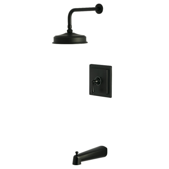 Kingston Brass KB5890AL Revival Single-Handle Pressure Balanced Tub and Shower Faucet, Matte Black