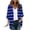 Blue, variant on BiZtdJrK Womens Striped Print Cardigan 3/4 Length Sleeve Casual Summer Shrugs Soft Loungewear Open Front Cardigans Blue L
