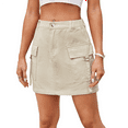 thumbnail image 2 of Vestido Vaquero con Minifalda Cargo para Mujer con Bolsillo Caqui Superficial XXL, 2 of 9
