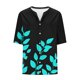 thumbnail image 4 of Xuyuer Linen-Look Printed V-Neck 3/4 Sleeve Shirt - Women's Roll-Tab Sleeve Blouse for Coastal Weekend Getaways, Art Gallery Openings, and Effortlessly Tailored Bohemian Chic Top, 4 of 5