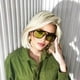 thumbnail image 3 of Gafas Impresión Leopardo Retro Trendy Gran Cuadrado () Verde, 3 of 9