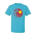 thumbnail image 2 of Wild Bobby, Silhouette Red Moon, Streetwear, Men Graphic Tees, Light Turquoise, Large, 2 of 3
