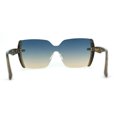 thumbnail image 4 of Womens Shield Rimless Oversize Butterfly Diva Sunglasses Tortoise Blue Brown, 4 of 4