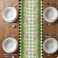 thumbnail image 4 of Table Runner 70 Inches Long for Kitchen Dining, Happy Easter Dresser Scarf Farmhouse, Dining Table Decorations for Wedding/Parties, Spring Bunny Ears Eggs Buffalo Checkered 13 x 70 In, 4 of 8