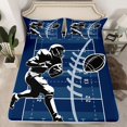 thumbnail image 2 of Homewish Football Print 4-Piece Full Size Sheets for Female Men Teens,Ball Game Bed Sheets,Sport Theme Lightweight Sheet Sets,Ultra Soft Home Decor, 2 of 7