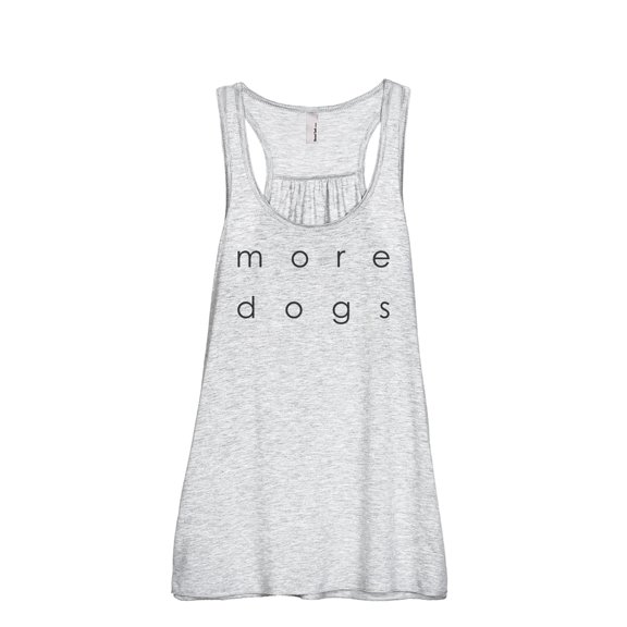 More Dogs Women's Fashion Sleeveless Flowy Racerback Workout Yoga Tank Top Sport Grey Large