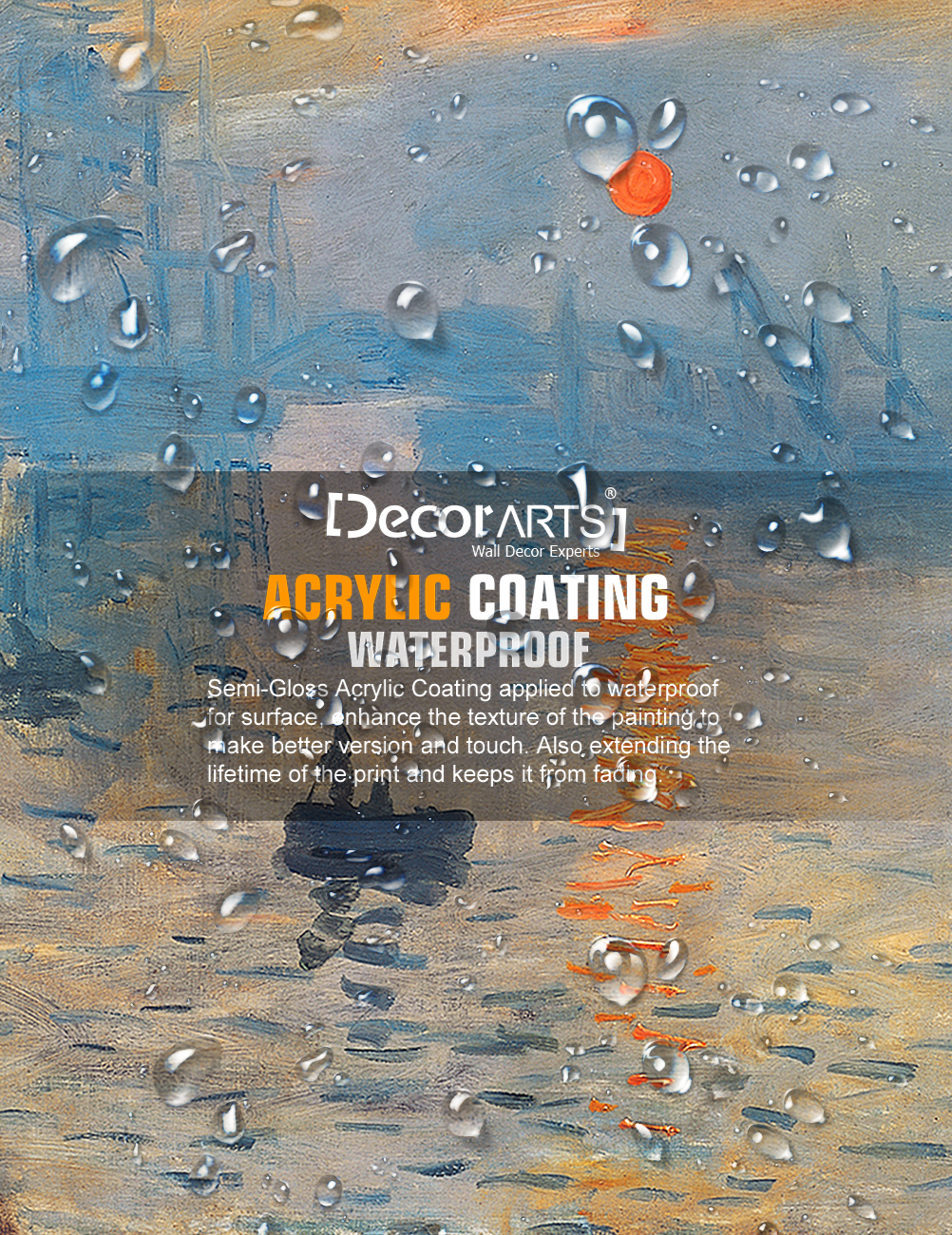 DECORARTS Impression Sunrise, Claude Monet Art Reproduction. Giclee  Canvas Prints Wall Art for Home Decor 24x20