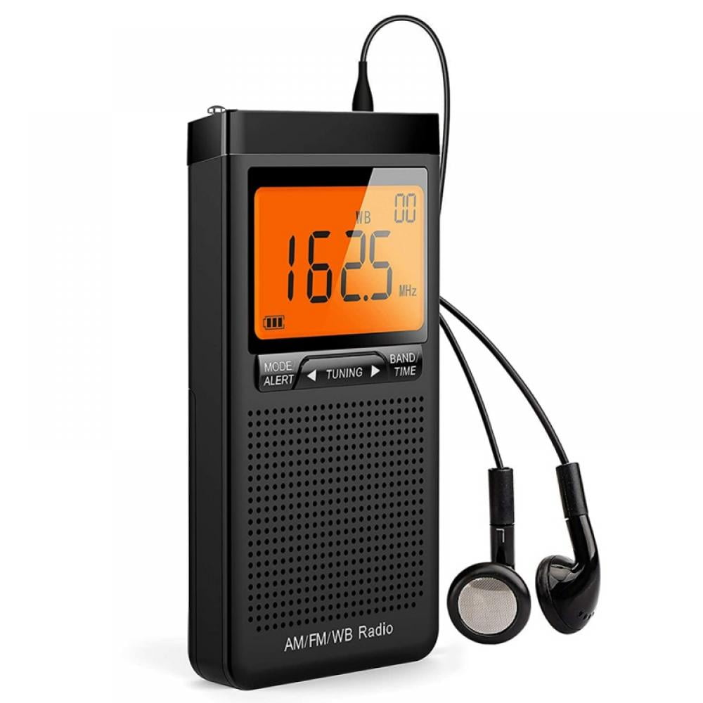 Battery Operated Radio for Home LCD Display Transistor AM FM Radio with Best Reception Earhphone Jack Alarm Clock Greadio Portable Pocket Radio Walking Camping and Traveling Jogging