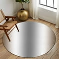 thumbnail image 3 of Brown Grey Round Rug 5ft Washable Circle Kitchen Rugs Non Slip Gray Farmhouse Modern Rustic Large Area Rug Indoor Floor Carpet for Bedroom Living Room Home Office Dining Room Nursery, 3 of 8