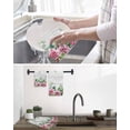thumbnail image 5 of Spring Pink Roses Kitchen Dish Towels for Drying Dishes Set of 2, Pastoral Eucalyptus Leaves Gray Wooden Waffle Weave Microfiber Hand Tea Bathroom Towels Quick Dry & Absorbent Towel 12x12, 5 of 7