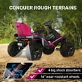 thumbnail image 5 of TOKTOO 24V 4WD Powered Ride on ATV Car for Big Kids, Ride on Toys for Boys Girls with 4 Wheels, 800W Powerful Motors, Remote Control, Shock Absorbers-Pink, 5 of 14