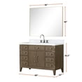 thumbnail image 5 of Laurel 48 in W Grey Oak Single Bath Vanity, Carrara Marble Top, Faucet Set, & 46 in Mirror, 5 of 9