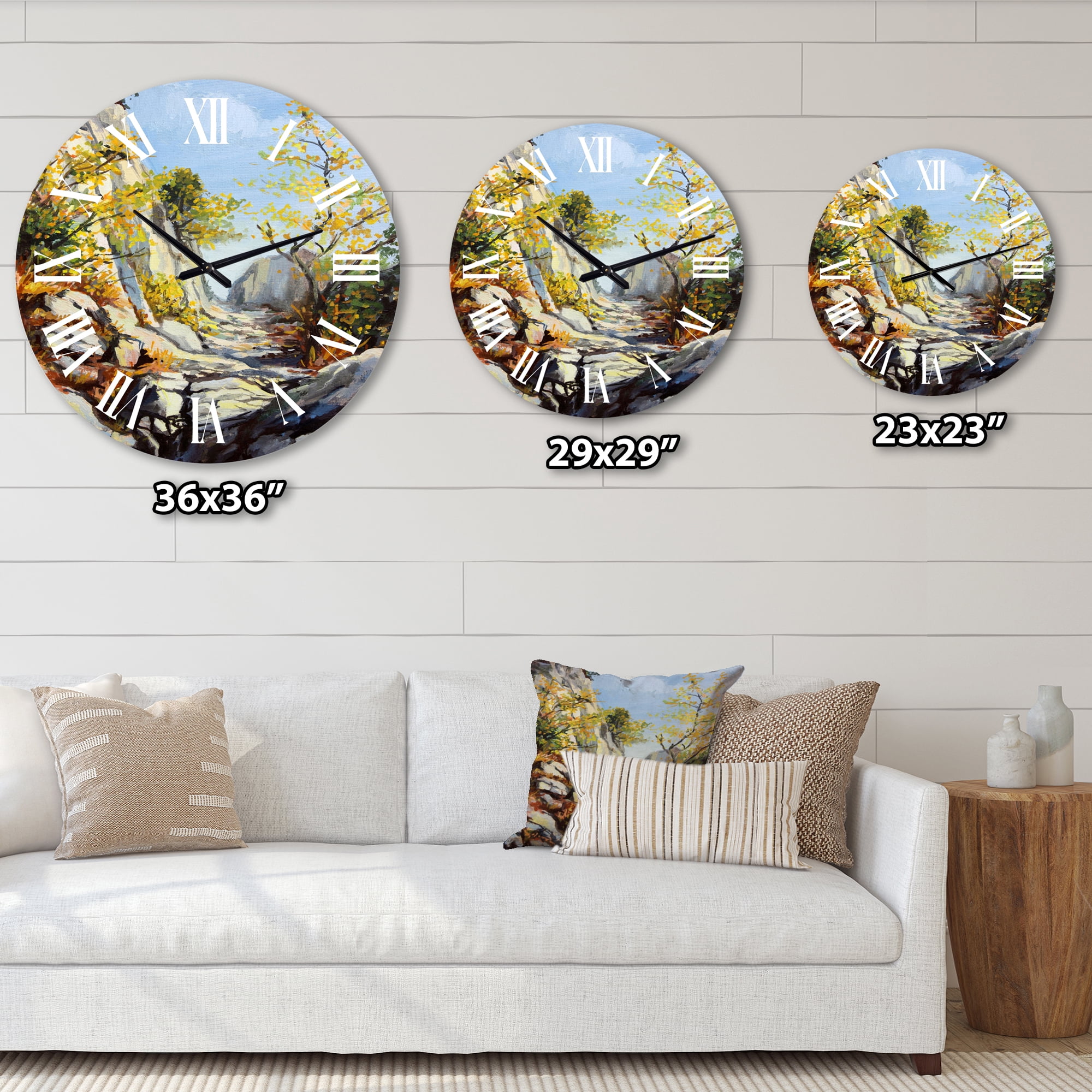 Designart 'Marble Path In Autumn' Traditional Wall Clock