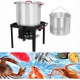thumbnail image 3 of Crawfish Boiler with Steam/Boil Basket & Strainer, 110000BTU Propane Jet Burner with Support Rack & Lifting Hook, 0-10 PSI Regulator, Outdoor 80 Qt Seafood Boil Pot, 3 of 7